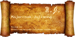 Majercsak Julianna névjegykártya